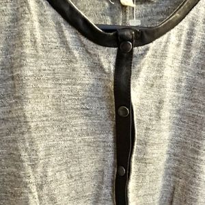 Madewell leather trim Henley top